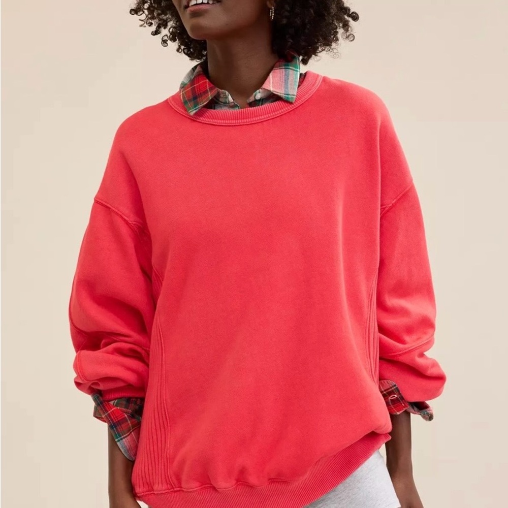 NEW Aerie Soft Red Oversized Sweatshirt